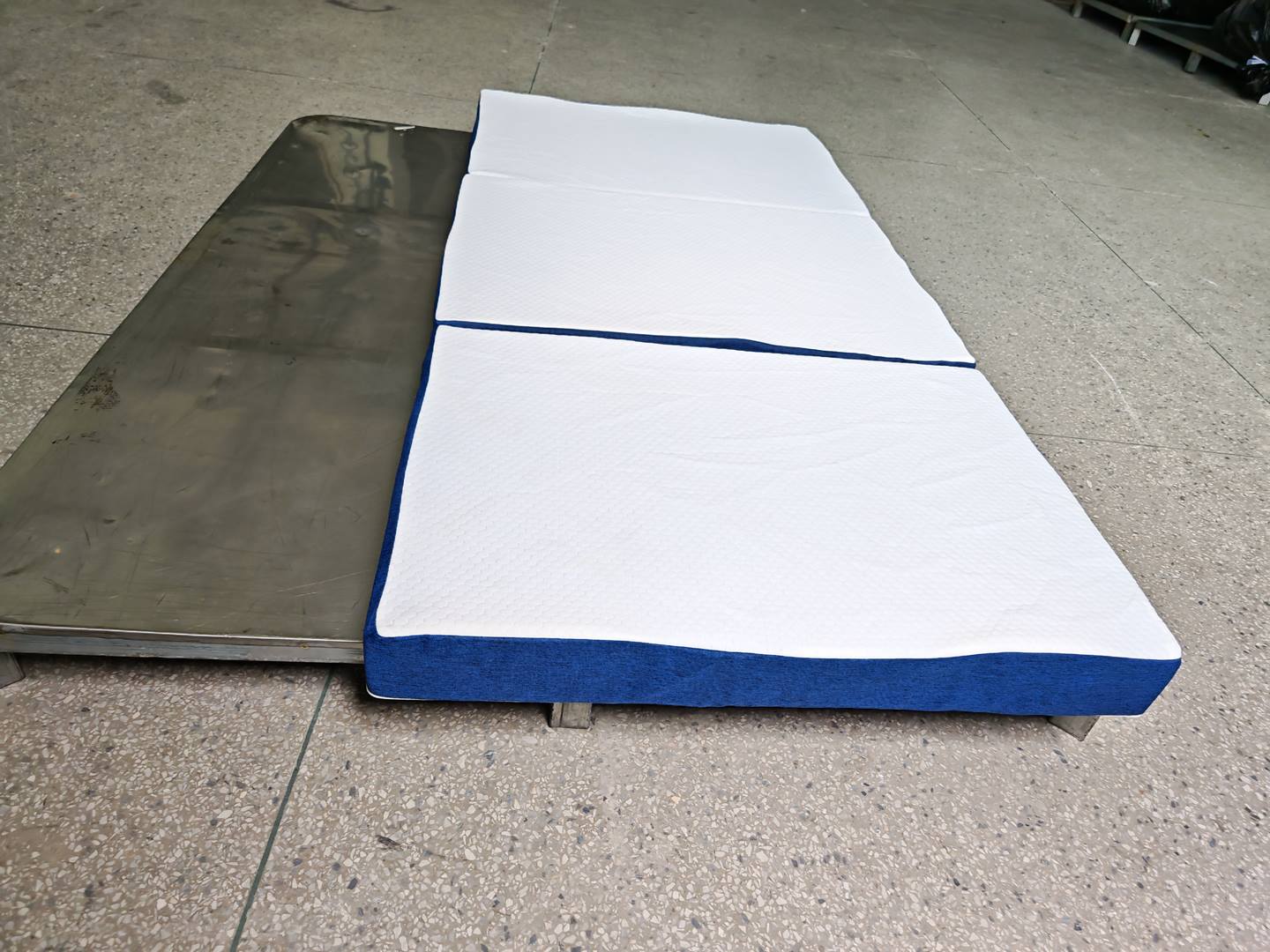Mattress component, namely, elastic gel material located in the top upholstery layer of mattresses sold as an integral component of the mattresses+Camping mattresses+Futons+Sleeping mats+Mattress cushions